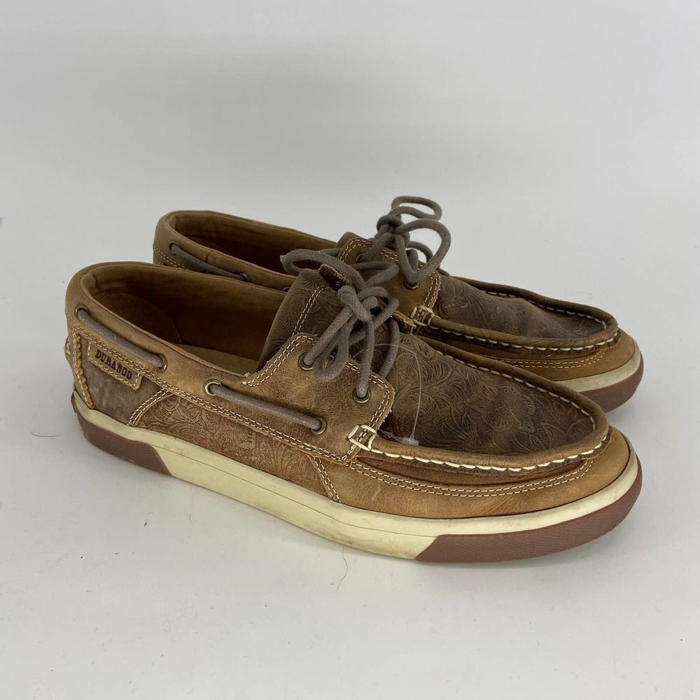 Durango Music city sandstone leather floral embossed boat shoe Womens 9